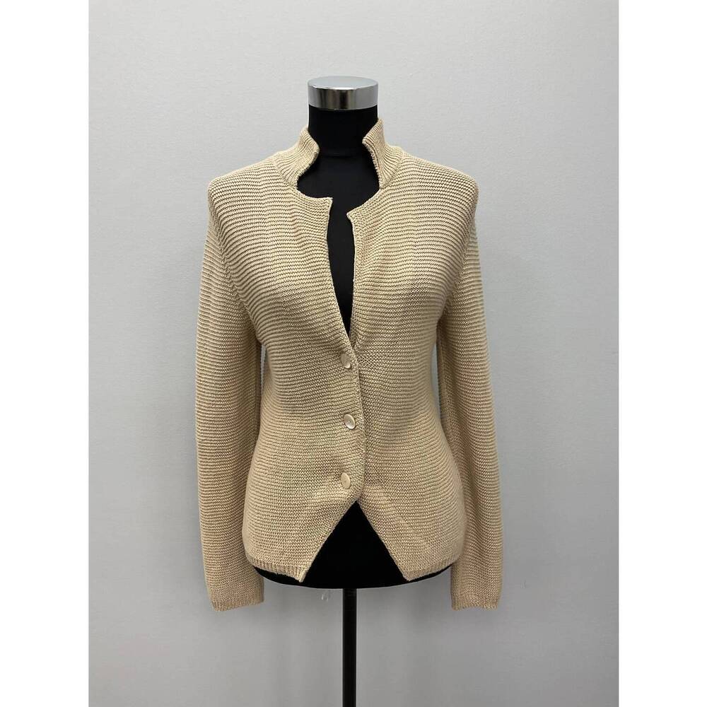 NEW MISTERNIC button linen/cotton cardigan in sand